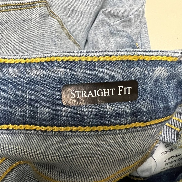 Judy Blue Straight Fit Jeans Womens 7/28 Blue Cutoff Denim High Rise V Front - Picture 7 of 11